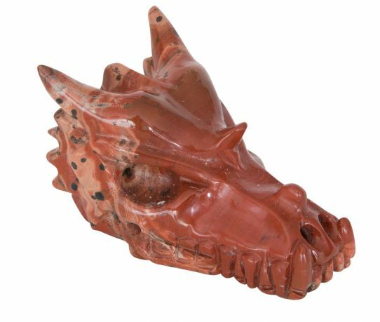 Rode Jaspis(breccie) drakenschedel